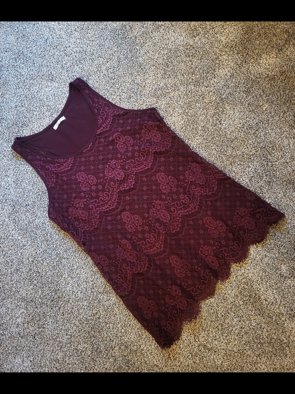 Maurices Burgundy Scoop Neck Tank